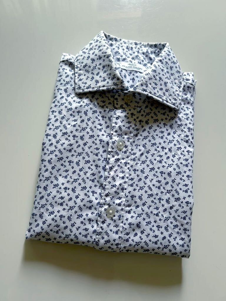 【試着程度】BEAMS/ビームス ピュアコットン ボタニカル カッタウェイカラードレスシャツSの画像5