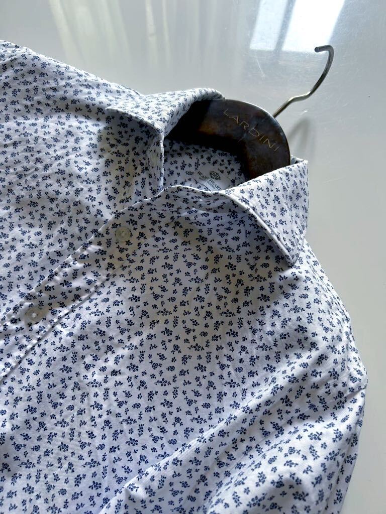 【試着程度】BEAMS/ビームス ピュアコットン ボタニカル カッタウェイカラードレスシャツSの画像6