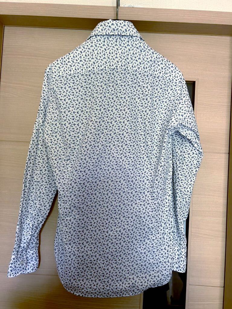 【試着程度】BEAMS/ビームス ピュアコットン ボタニカル カッタウェイカラードレスシャツSの画像9