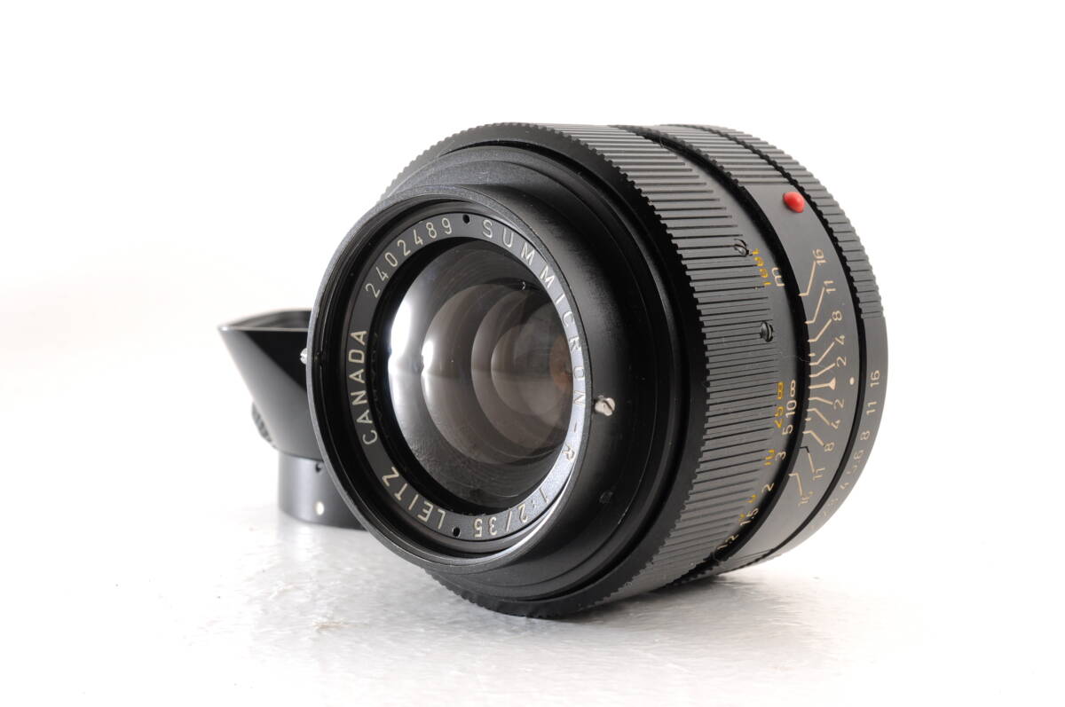ライカ LEICA Leitz Summicron-R ズミクロン 35mm f2 CANADA MF ライツ 一眼カメラレンズ フード付 管GG3013の画像1