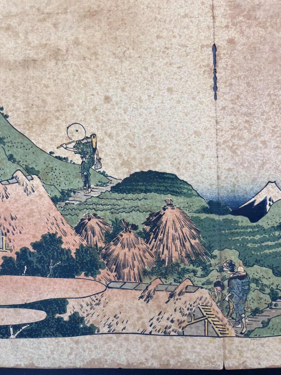 [ подлинный произведение ] подлинный товар картина в жанре укиё гравюра на дереве . орнамент север .[.. три 10 шесть . внизу глаз чёрный ] Edo период большой размер сохранение хороший 