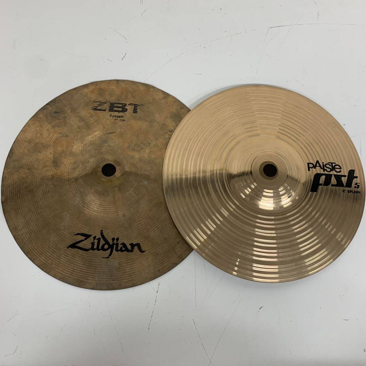 【N-2 緑】 Paiste Pzt5 8' シンバル Zildjian スプラッシュ セット 10' 8' 2枚セット 重ねシンバル 1599-50の画像1