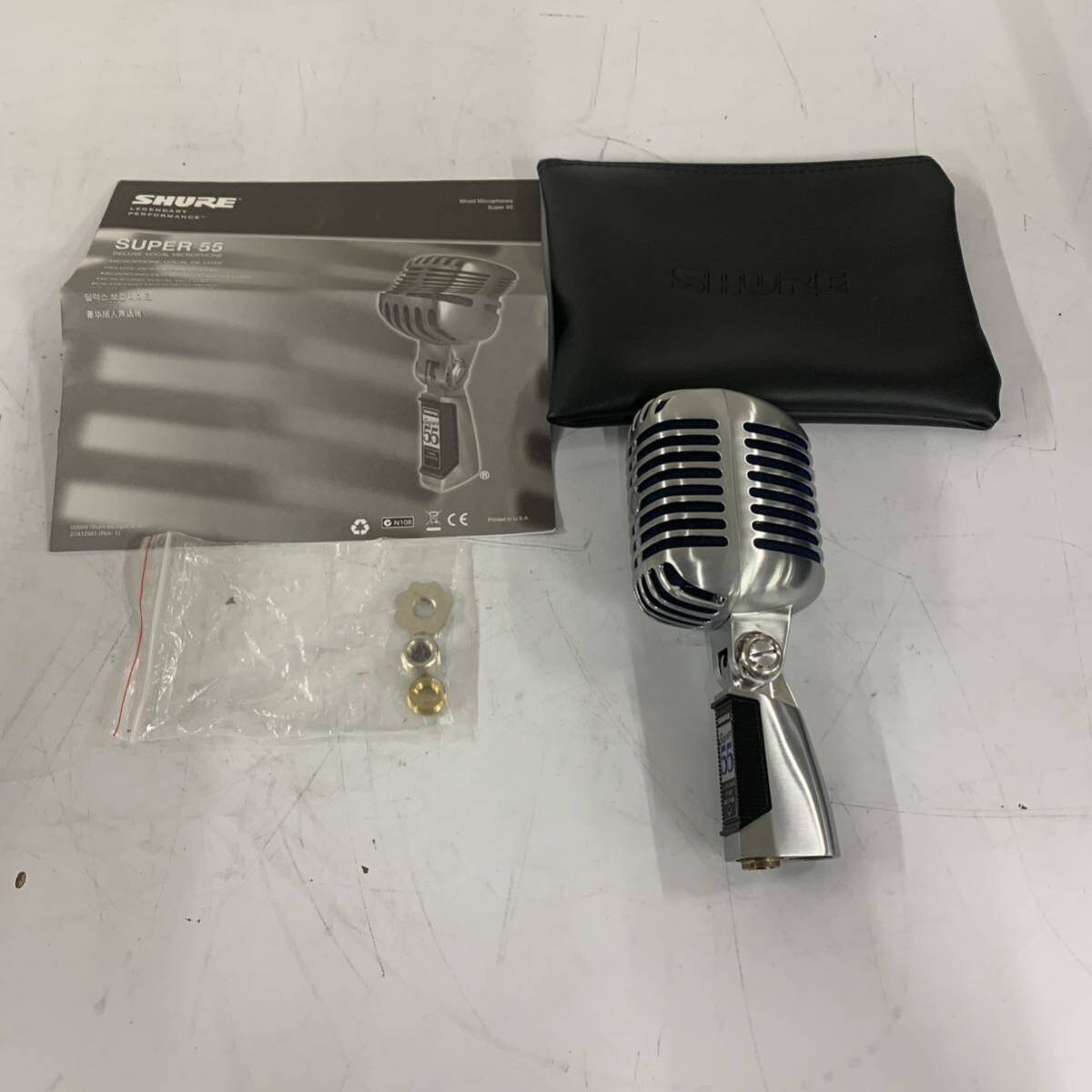 [A-2] Shure Super 55 electrodynamic microphone operation verification settled accessory attaching instructions attaching secondhand goods 1715-29
