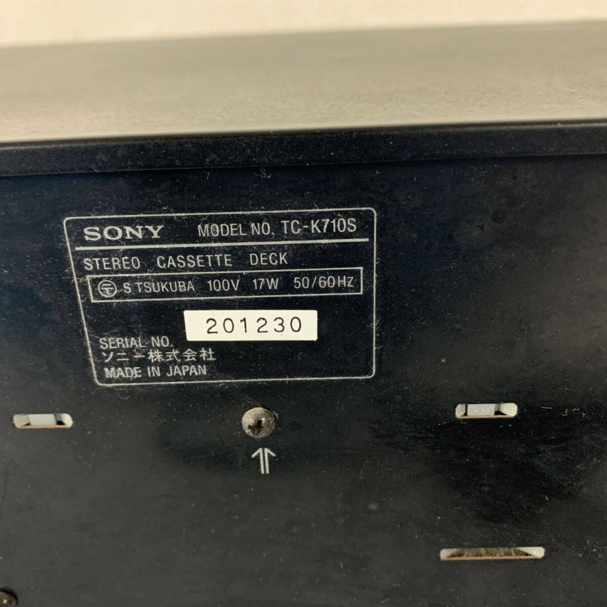 【L-2】 Sony TC-K710S カセットデッキ 動作確認済 カセット再生不可 低音量 汚れあり ソニー 中古品 1865-116_画像4