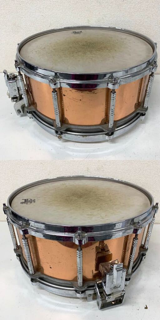 [O-1] Pearl FREE FLOATING SYSTEM COPPER SHELL 14×6.5 snare drum kopa- pearl condition deterioration a little over bolt 2 place lack of equipped Junk 1793-79