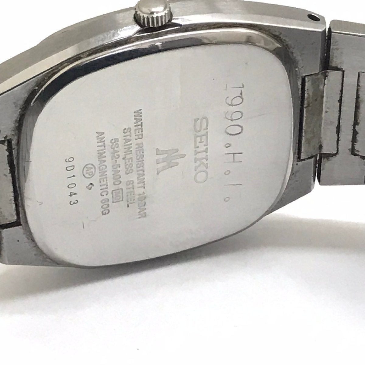 中古品 稼働品 SEIKO セイコー 5S42-5A00 マジェスタ デイト付き 電池式 クオーツ シルバー文字盤 腕時計 質屋出品_画像8