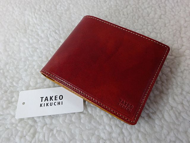 【新品/本物】TAKEO KIKUCHI（タケオキクチ）二つ折財布/ボルドー ￥16,500-☆★☆_画像1