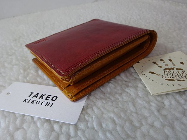 【新品/本物】TAKEO KIKUCHI（タケオキクチ）二つ折財布/ボルドー ￥16,500-☆★☆_画像6