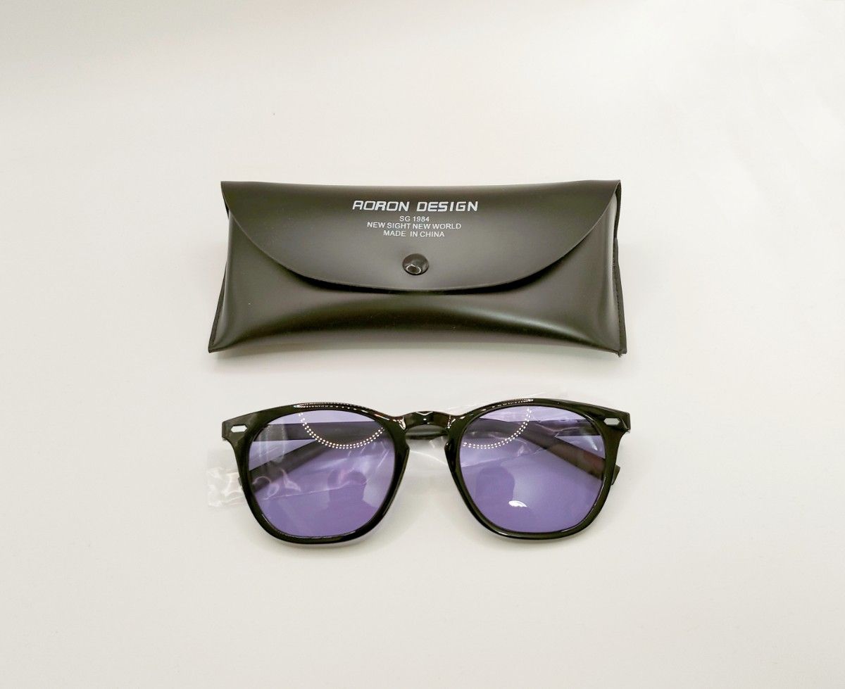 サングラス カラーレンズ メンズ レディース 偏光 調光 薄い色 UVカット変色 眼鏡 ケース付き