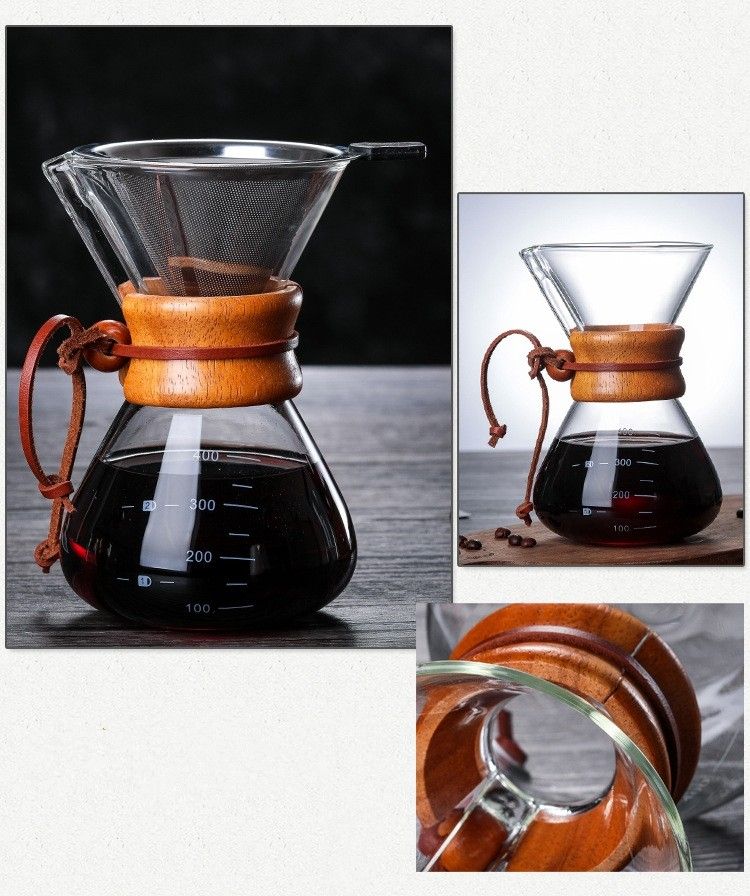コーヒーサーバー ドリップコーヒーサーバー 600ml ペーパーコーヒー コーヒーサイフォン コーヒーメーカー  耐熱ガラス 