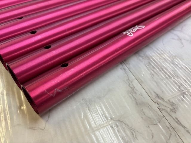 1★274 中古《DOD》BIG TARP POLE アルミ合金タープポール レッド　6本 [店頭引取OK!!札幌]_画像6