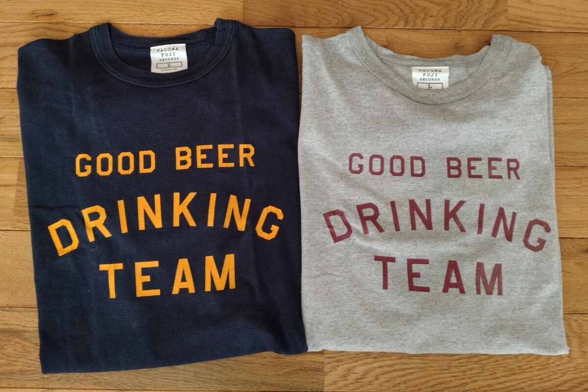 【美品】TACOMA FUJI RECORDS / GOOD BEER DRINKING TEAM 2色セット タコマフジ タコマフジレコード チャンピオンボディ Lサイズ_画像1