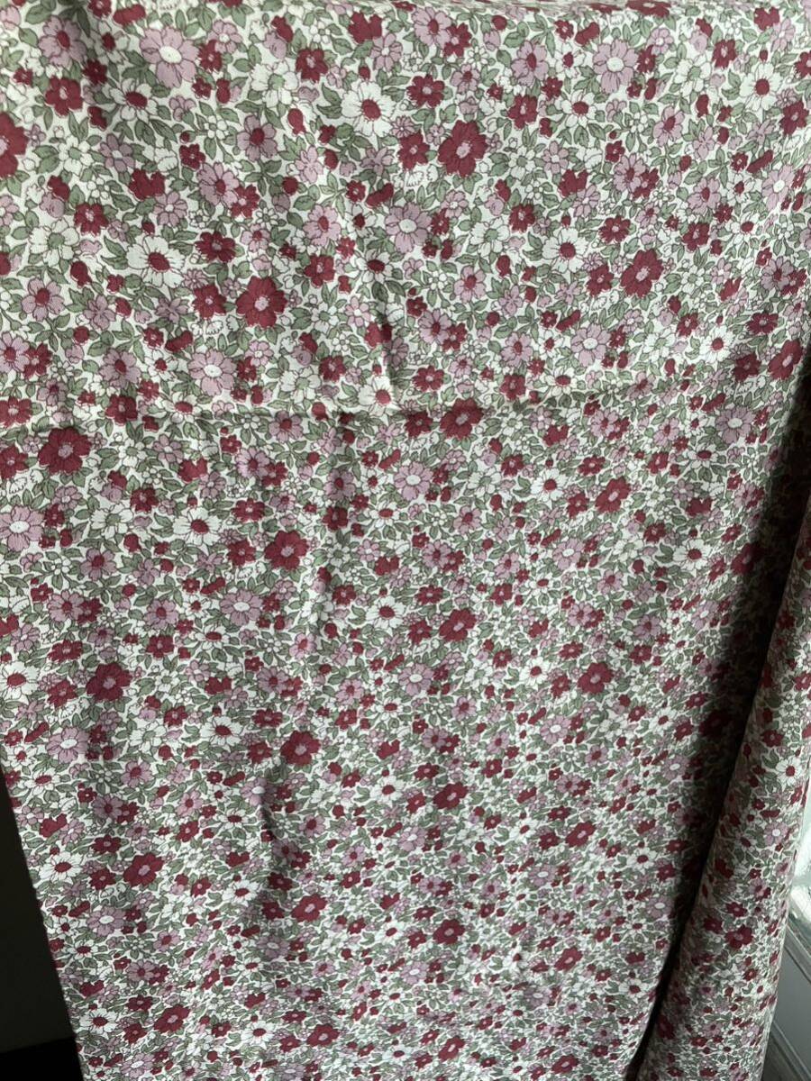  rayon cloth small floral print YUWA red, pink, white, light green 140 width 260 centimeter 