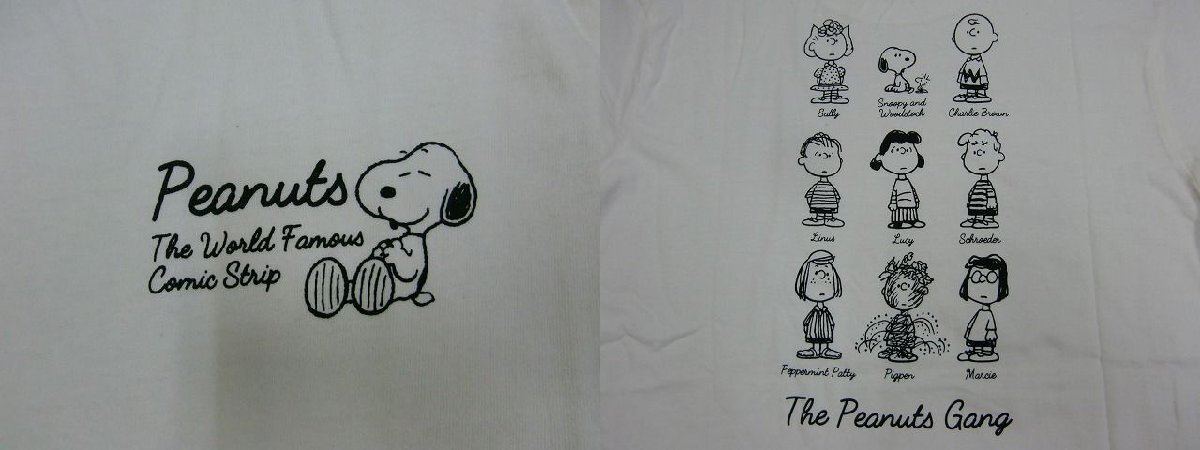 新品 スヌーピー/SNOOPY 長袖Ｔシャツ白M メンズ レディース アメカジ アウトドア 集合柄 CHARLIE BROWN WOODSTOCK ロンT 激カワメール便可_画像3