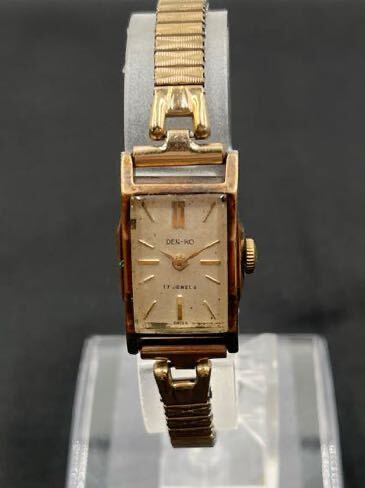 [18K] stamp have DEN-ROtenro17 stone 18K 0.750 gross weight 15.8g antique wristwatch gold Gold operation not yet verification SWISS control number (KO)