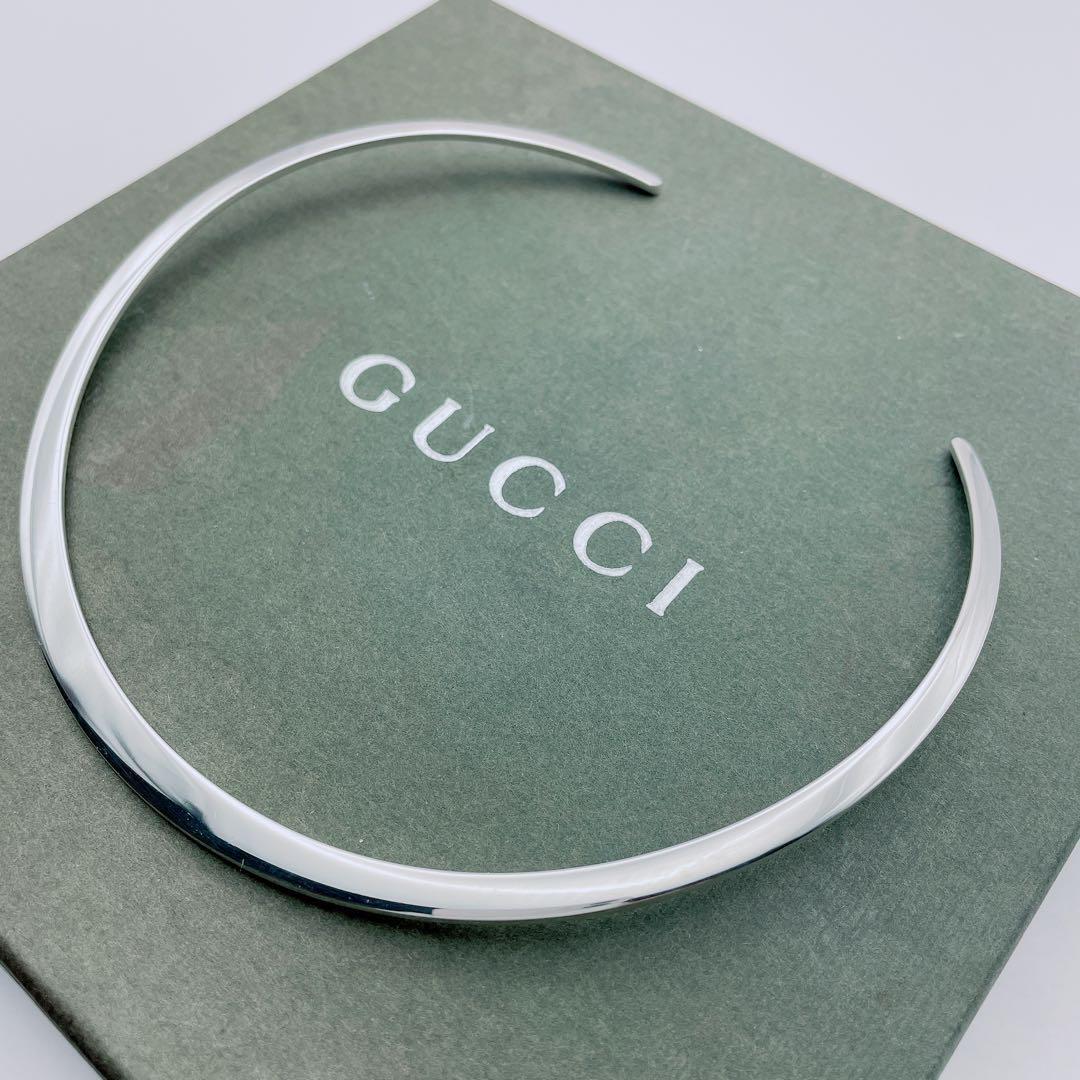 【極美品】GUCCI チョーカー　ネックレス　シルバー　Gシェイプ