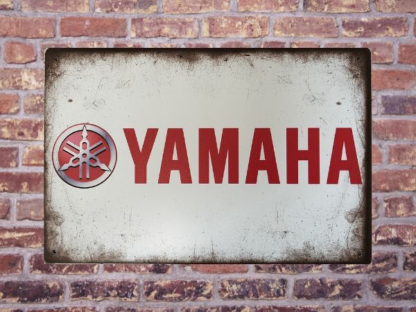 ブリキ看板 YAMAHA ヤマハ 219 メタルプレート インテリア ガレージ アメリカン雑貨 レトロ風 ビンテージ風 おしゃれ 新品_画像2