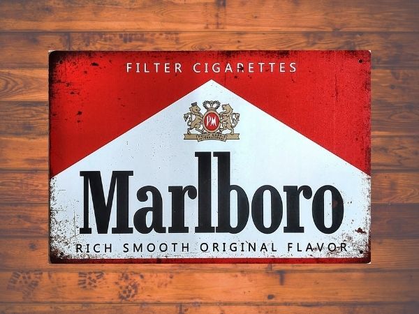 ブリキ看板 MARLBORO マルボロ 80 メタルプレート DIY インテリア たばこ シガー アメリカン雑貨 レトロ風 世田谷ベース おしゃれの画像2