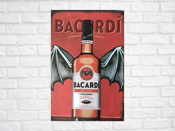 ブリキ看板 BACARDI バカルディ 95 メタルプレート インテリア ガレージ アメリカン雑貨 レトロ風 ビンテージ風 おしゃれ 新品