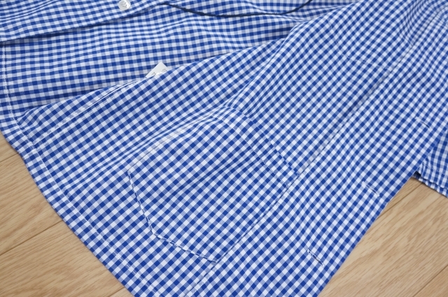 A886　良品　H.R.MARKET BLUE BLUE ブルーブルー　イカリ刺繍 両ポケ ギンガムチェックオープンシャツ　2　日本製　クリックポスト_画像10