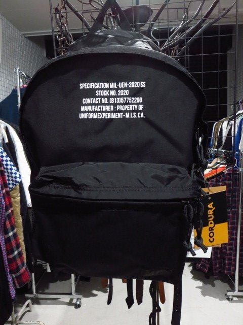 uniform experiment ユニフォームエクスペリメント (UE-200074) MIS DAYPACK デイパック リュック 新品 黒 定価25300円_画像1