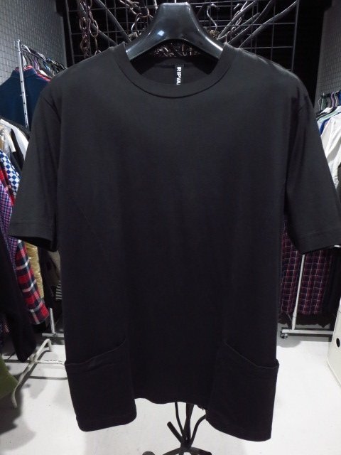 ripvanwinkle リップヴァンウインクル 20 PRE AW (R+132) SIDE POCKET - T サイド ポケット Tシャツ 濃灰 4 定価16500円_画像1