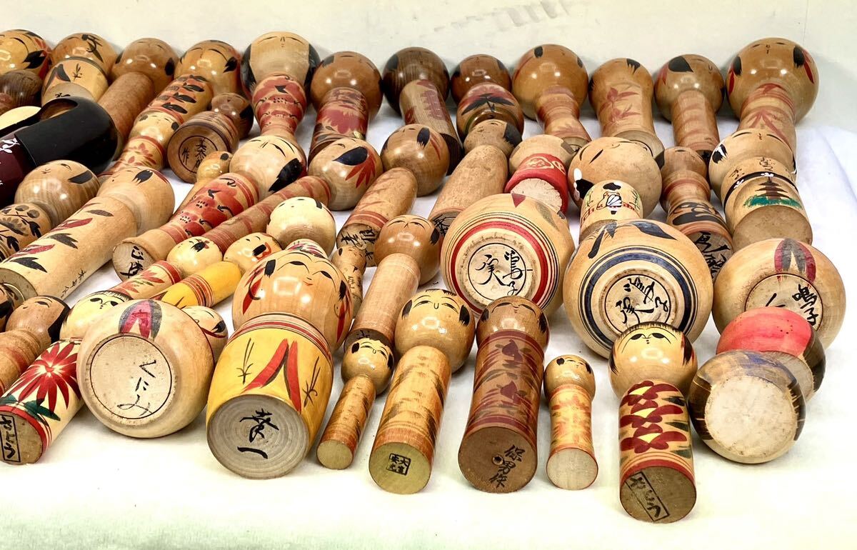 1円〜 達磨 伝統こけし 創作こけし 在銘 時代物 日本人形 だるま 伝統工芸 木工 玩具 古美術 骨董 海外向け土産 まとめて 大量 小振り 銘有