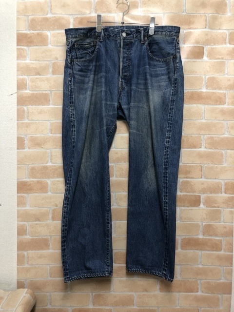 A.PRESSE アプレッセ Washed Denim Pants 22AAP-04-10H ヴィンテージ加工 ブルー W36 111388225■_画像1