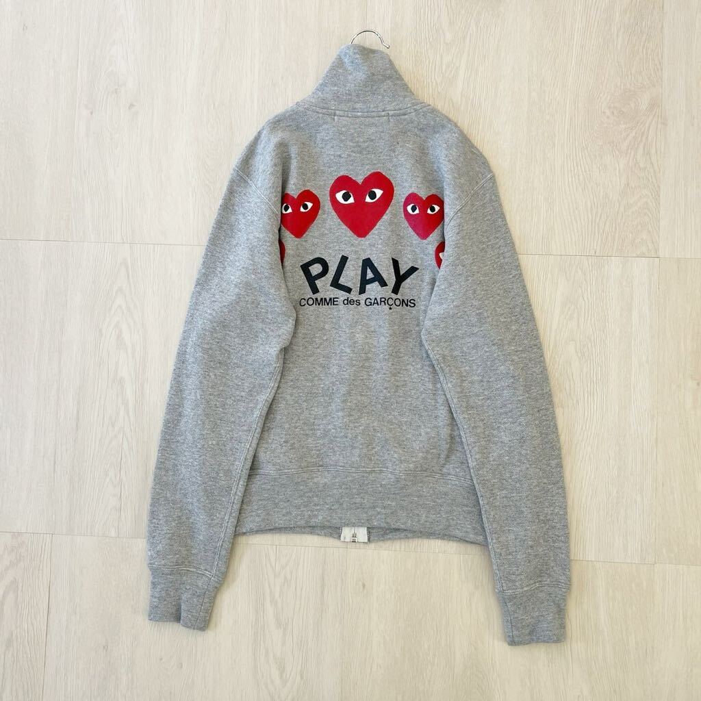 PLAY コムデギャルソン COMME des GARCONS PLAY ハートロゴ 赤ハート パーカー スエット 刺繍 ジップアップ_画像8