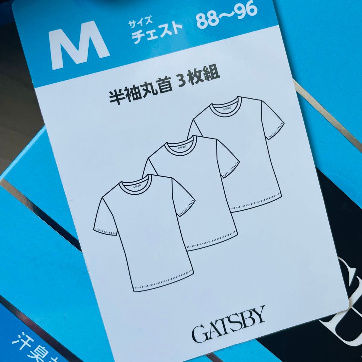 GATSBY ギャッツビー 半袖丸首 汗臭対応デオドラントインナー アンダーシャツ 3枚組 メンズ  Mサイズ ホワイト 