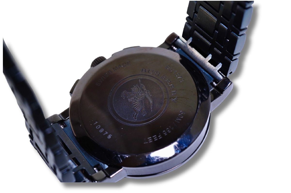 1円 BURBERRY バーバリー BU1373 クロノグラフ デイト メンズ スイス製 腕時計 中古良品 作動OK 迅速対応_画像5