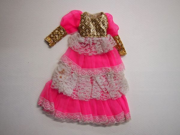④ старый Takara надеты . изменение кукла для костюм европейская одежда . суммировать комплект Licca-chan Jenny Chan .. sama платье Vintage подлинная вещь HBY-D4