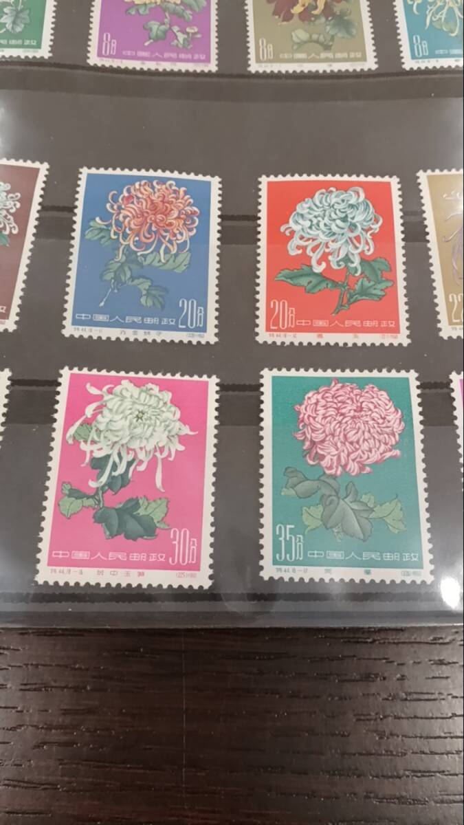 #5625B 未使用 中国切手 特44 菊シリーズ 18種完 コレクションの画像9