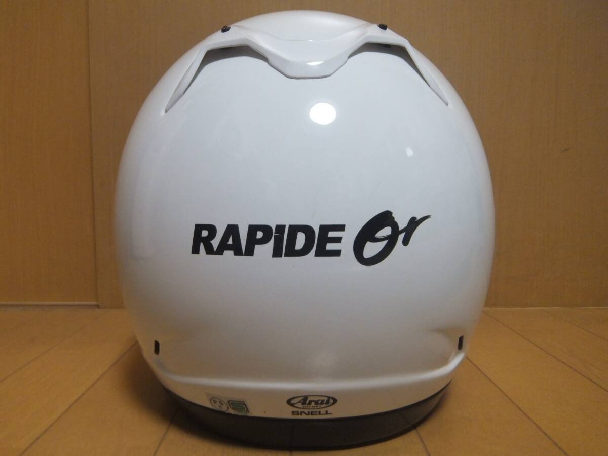中古 Arai アライ ラパイドOr RAIDE-Or ホワイト/白 サイズXL(61・62cm) フルフェィス ヘルメット スモークシールド交換 当時物_画像5