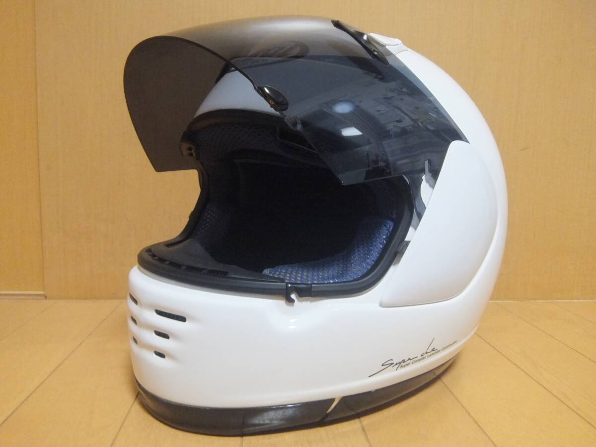 中古 Arai アライ ラパイドOr RAIDE-Or ホワイト/白 サイズXL(61・62cm) フルフェィス ヘルメット スモークシールド交換 当時物_画像8