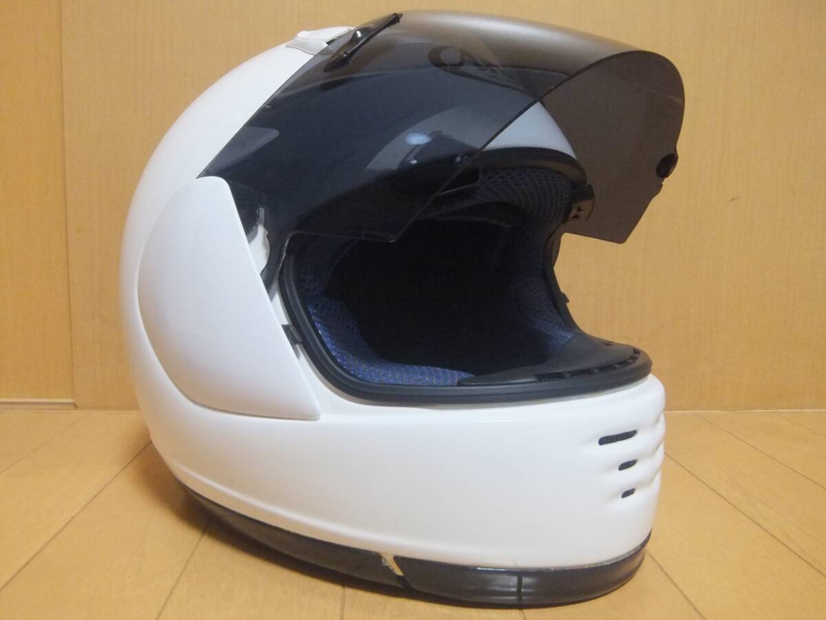 中古 Arai アライ ラパイドOr RAIDE-Or ホワイト/白 サイズXL(61・62cm) フルフェィス ヘルメット スモークシールド交換 当時物_画像9