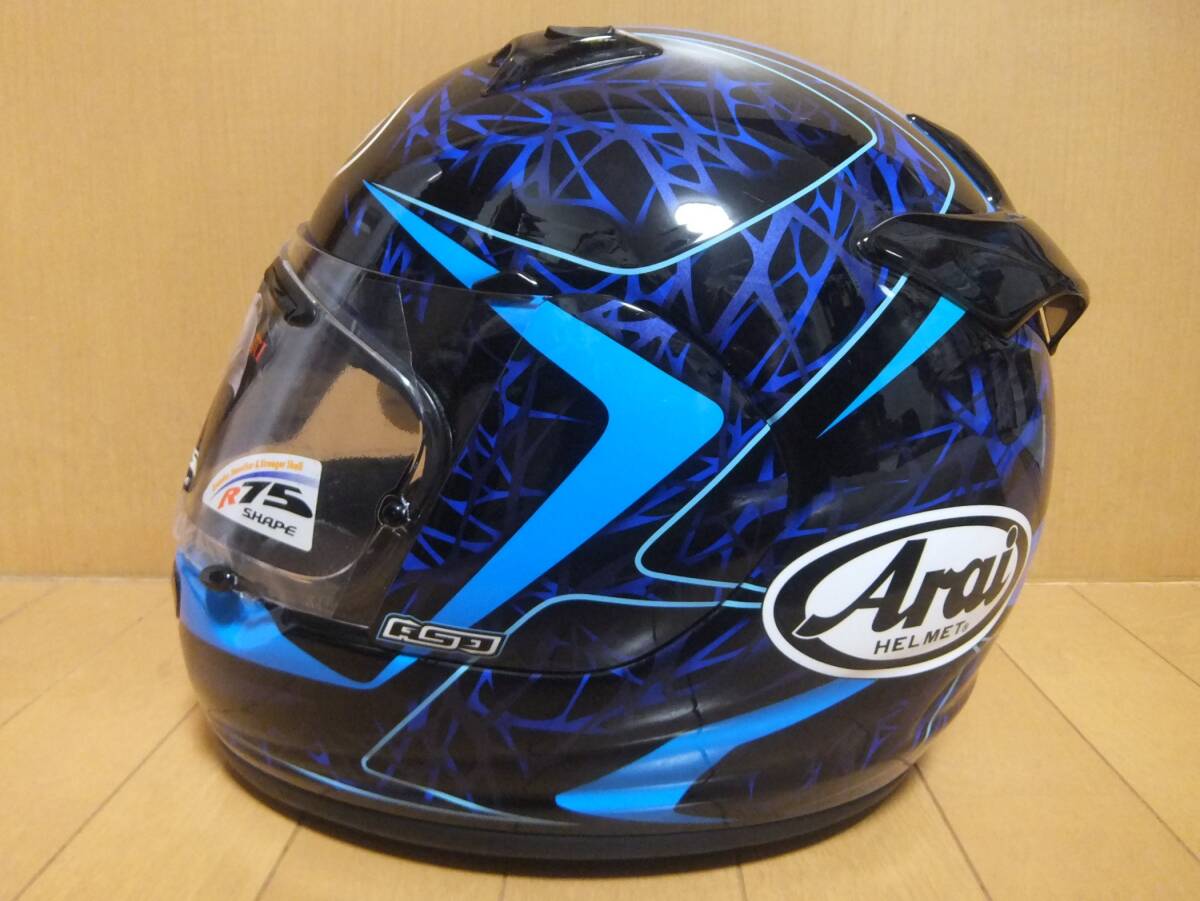 中古 Arai アライ クアンタム-Ｊ スティング QUANTUM-J STING 青/ブルー サイズM(57・58cm) フルフェイス ヘルメット グラフィックモデルの画像2