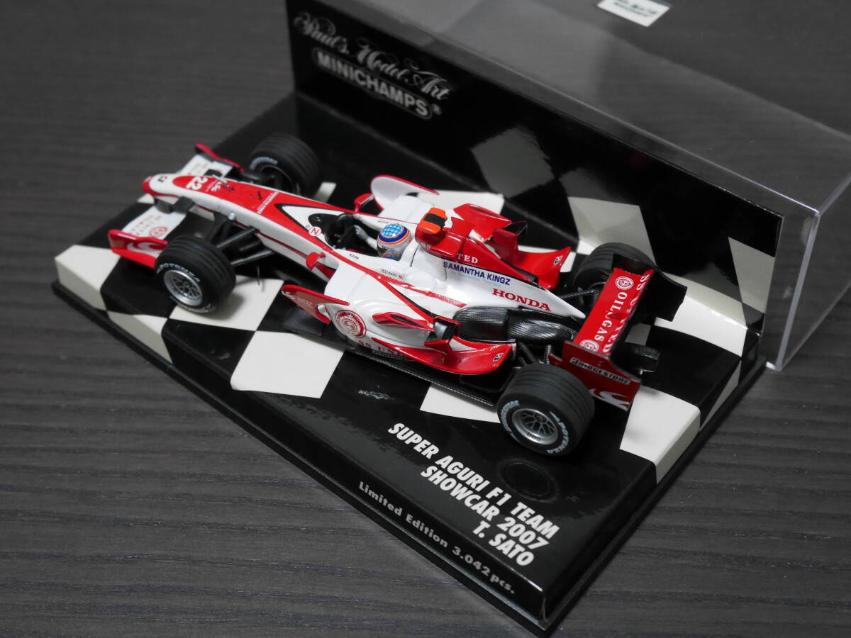 即決 1/43 ミニチャンプス スーパーアグリ F1 ショーカー 佐藤琢磨 2007 LE3.042pcs_画像3