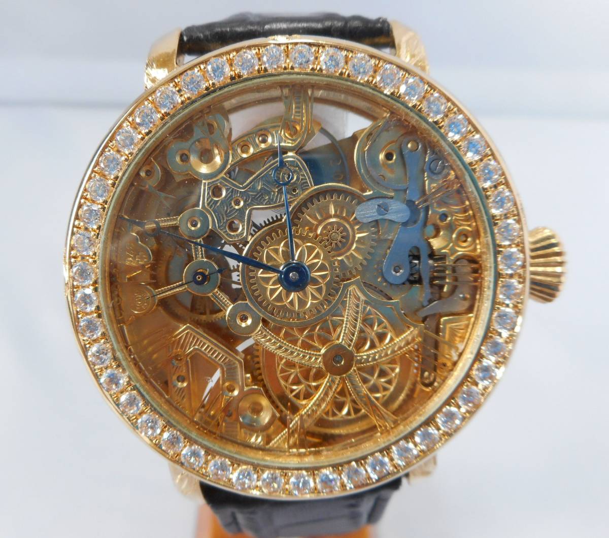 2OMEGA オメガ アンティークSV製 時計 ベゼル部分にQZダイヤモンドをアフター加工セッティング18Kメッキします カスタムロレックスデイトナ_本当に綺麗な仕上がりです☆