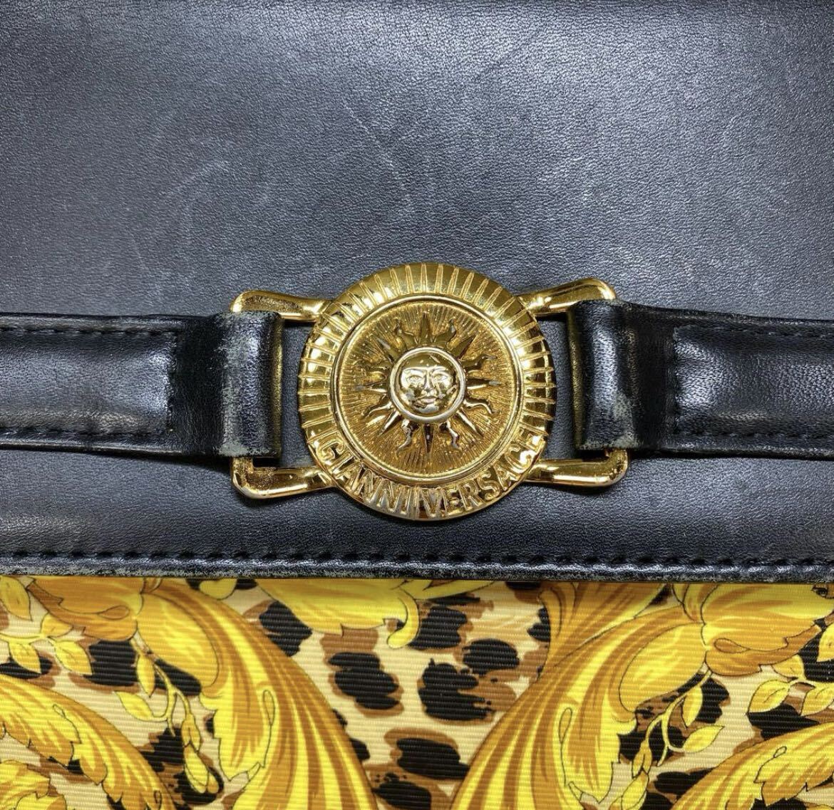 1円 極美品　GIANNI VERSACE ジャンニ ヴェルサーチ サンバースト フラワープリント トップハンドルハンドバッグ マルチ　6921_画像4