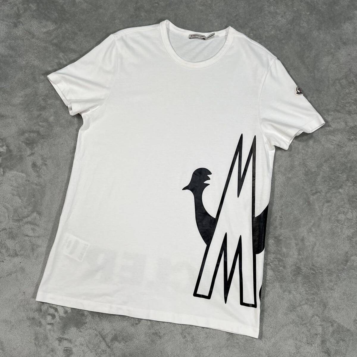 1円 極美品 MONCLER モンクレール マグリア 半袖 Tシャツ  白 Mサイズ ビッグロゴ バッグロゴ 7285の画像1