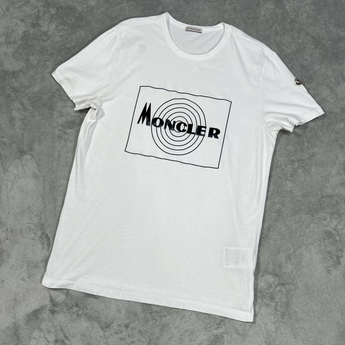 1円 極美品 MONCLER モンクレール マグリア 半袖 半袖Tシャツ  白 Lサイズ ビッグロゴ 7828の画像1
