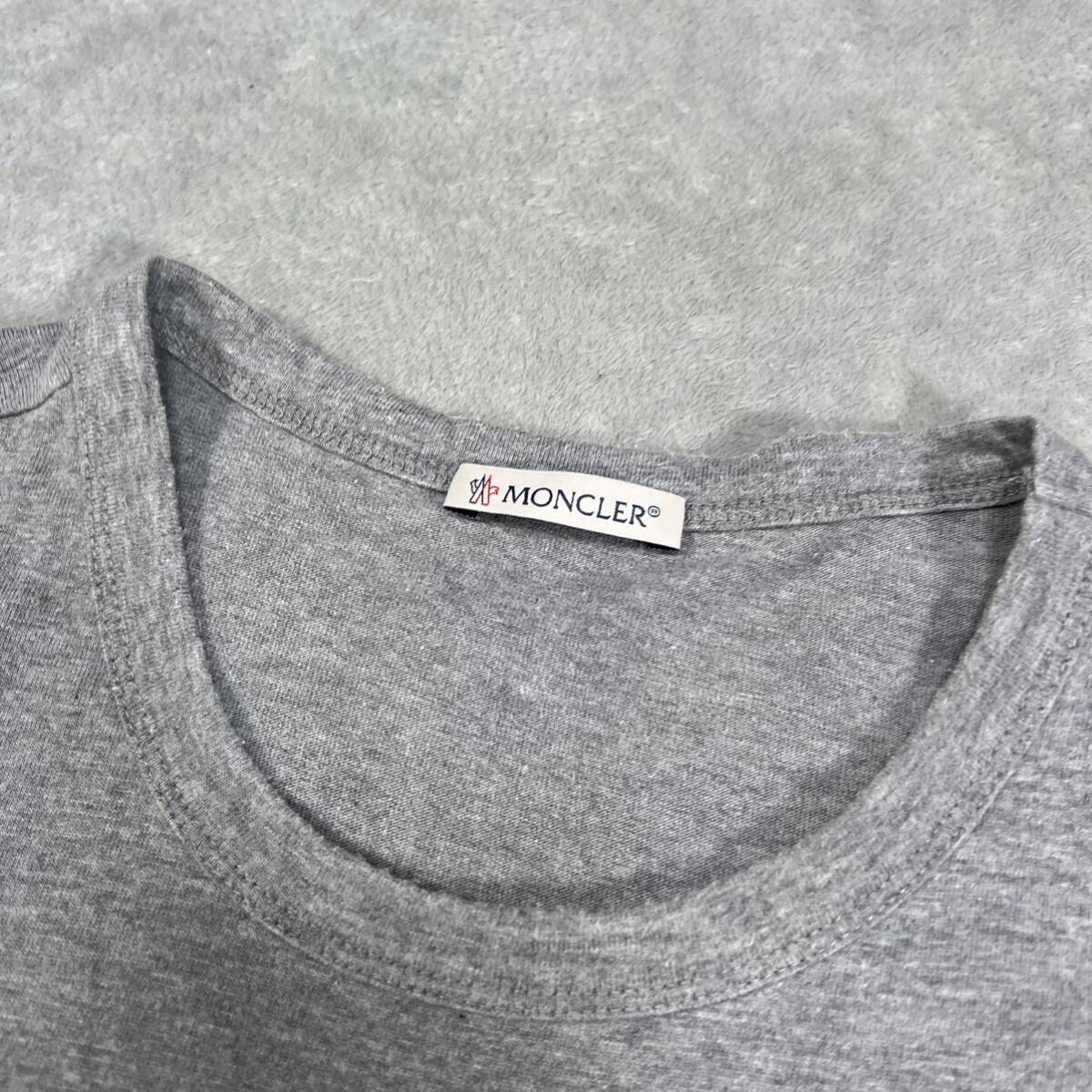 1円 極美品 MONCLER モンクレール マグリア 半袖 Tシャツ  Mサイズ ビッグロゴ グレー 7808の画像2