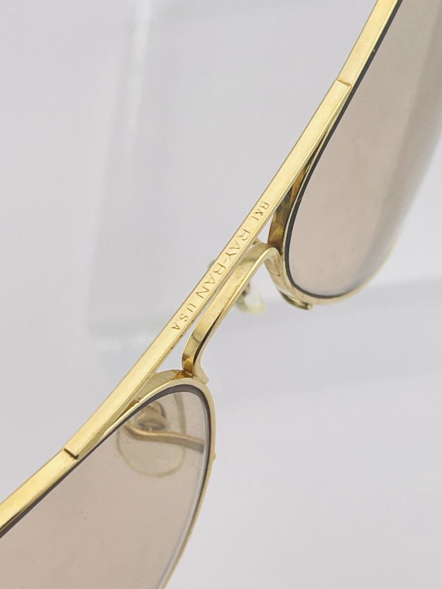 QA43 RayBan авиатор style свет Brown Gold boshu ром производства Vintage солнцезащитные очки B&L RayBan USA