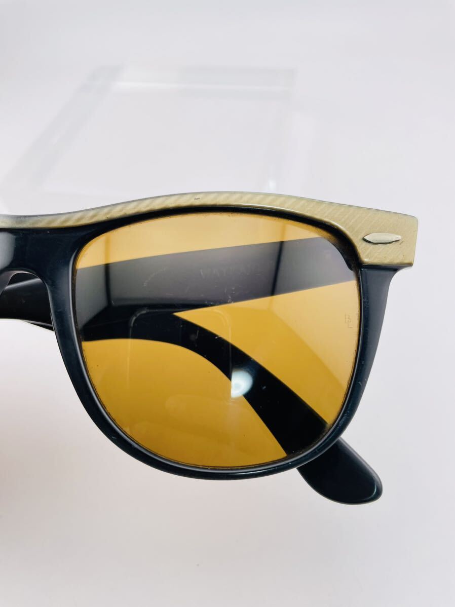 QA11 レイバン WAYFARER ll B-15 ボシュロム製 ビンテージ 5418 サングラス 黄色ブラック B&L Ray Ban USA メガネ の画像7
