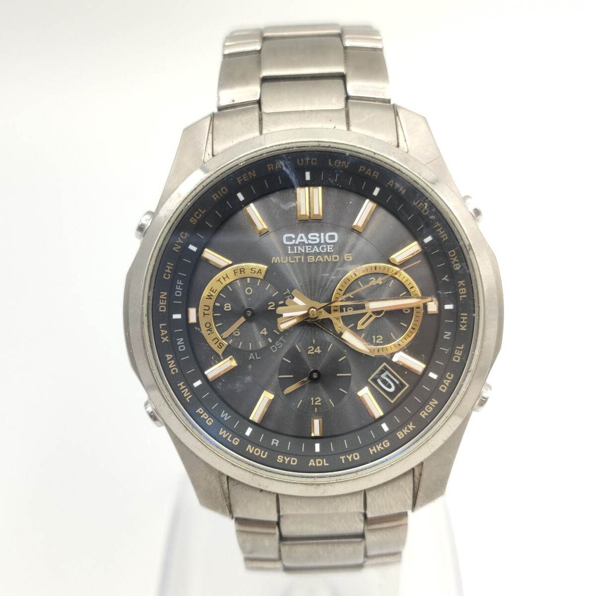 ★稼働品★ 55 CASIO LINEGE メンズ 腕時計 時計 カシオ リニエージ 電波ソーラー クロノグラフ LIW-M610TDS wave ceptor TOUGH SOLAR SCの画像2