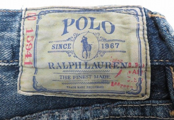 3P6602/Ralph Lauren лоскутное шитье ремонт повреждение обработка Denim брюки Ralph Lauren 