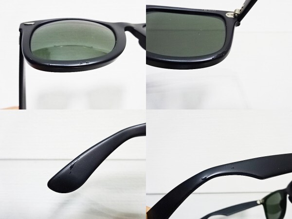 希少 80s 艶消黒 芯なし B&L レイバン マットブラック ウェイファーラー 5022 USA RAYBAN WAYFARER オールド ビンテージ サングラス 80年代_画像9