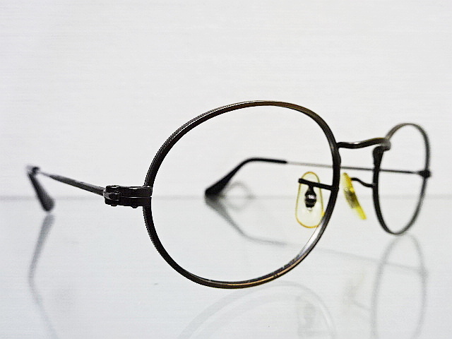 廃盤 伊達眼鏡 メガネ B&L 燻し銀 ピューター レイバン オーバル ボシュロム W0969 RAYBAN USA BL アメリカ ビンテージ サングラス 楕円