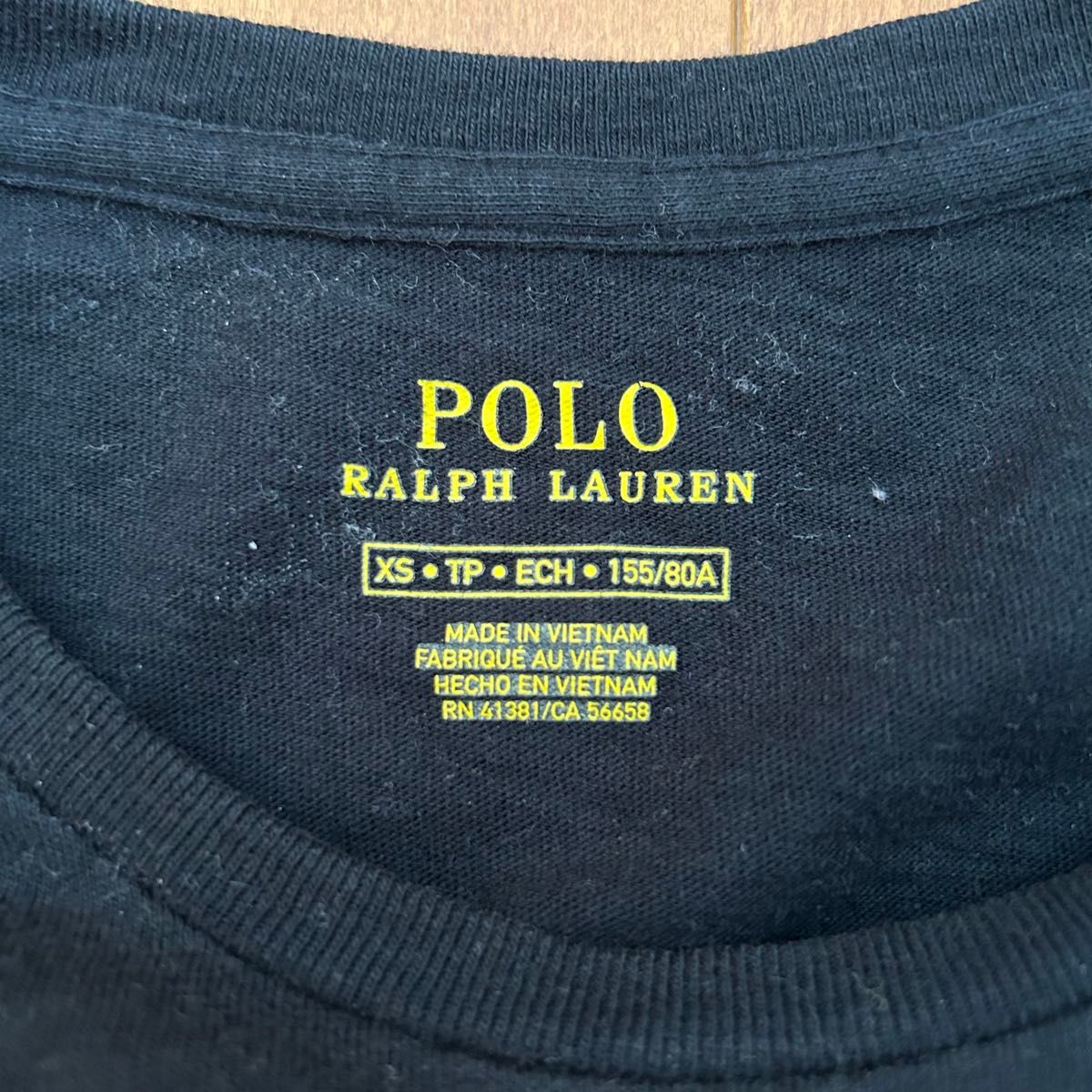 古着 90s POLO Ralph Lauren デカロゴ刺繍Tシャツ ブラック